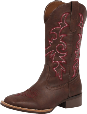 Women's Square Toe Mid Calf Western Cowboy Boots