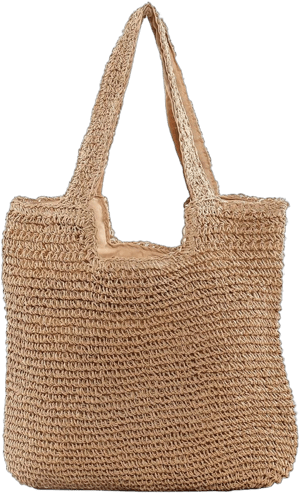 Kehpish Large Straw Beach Bag for Womens Straw Handbag Woven Tote Bag With Zipper Summer Straw Shoulder Bag
