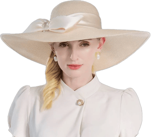 JJ's House Women's Elegant Wide Brim Straw Sun Hat with Bowknot