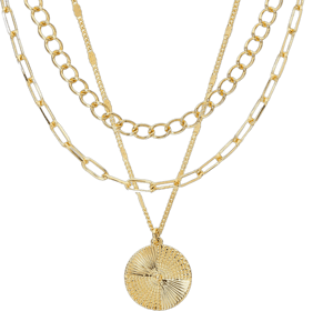 Ana Luisa Michelle 14K Gold Plated Layered Chain Necklace Set