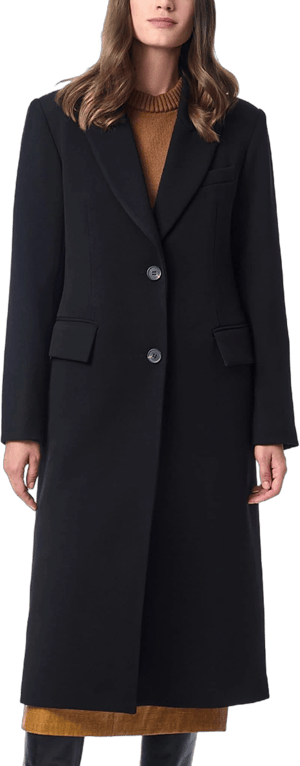 Bernardo Women's Structured Crepe Long Coat with Quilted Lining