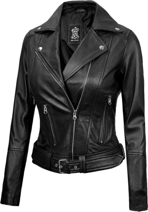 Women's Asymmetrical Leather Biker Jacket