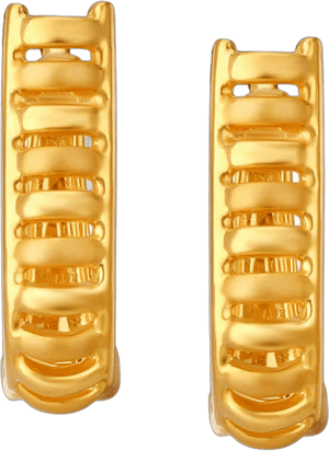 Tanishq Fancy Gold Hoop Earrings