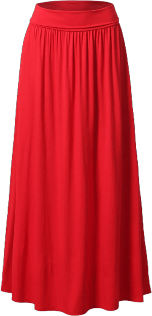 Doublju Women's Fold High Waist Ruched Maxi Skirt with Plus