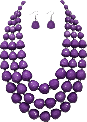 Women's African Acrylic Chunky Beaded Necklace