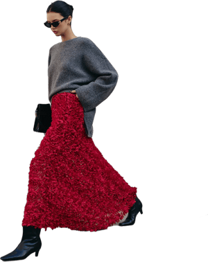 High-Waist Rosette Skirt