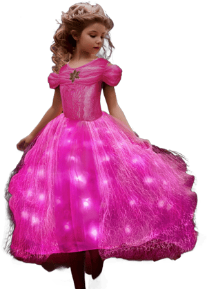 UPORPOR Light Up Pink Princess Dresses for Girls Halloween Costumes Girls Toddler Kids Teens