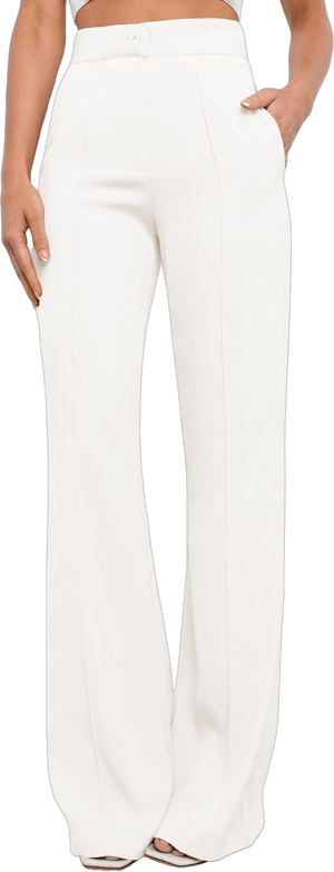 Women's High-Waisted Wide-Leg Pants with Pockets