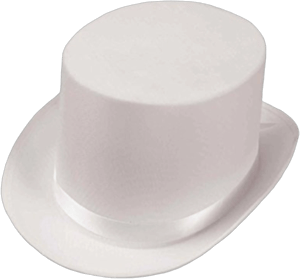 Forum Novelties Men's Satin Top Hat with Ribbon Accents