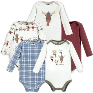 Hudson Baby Cotton Long-Sleeve Bodysuits (5-Pack)