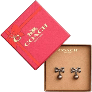 COACH Women's Outlet Bow Pearl Drop Earrings