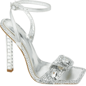 Azalea Wang Discoball Rhinestone Stiletto Sandals