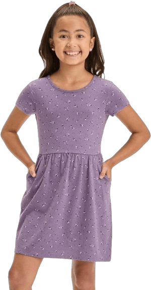 Cat & Jack Girls' Short Sleeve Floral Dress