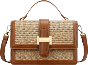 Women's Straw Top Handle Crossbody Bag