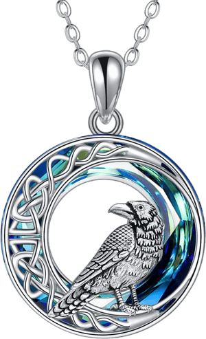 925 Sterling Silver Gothic Raven Pendant Necklace