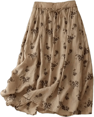 Cottagecore Floral Midi Skirt