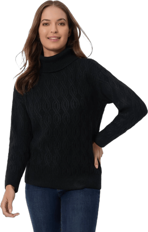 Jones New York Women's Twisted Cable Turtleneck Sweater