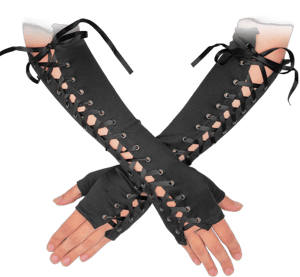 Skeleteen Girls' Fingerless Lace-Up Gloves