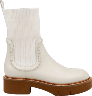 Dee Ocleppo Women's Kingman Platform Ribbed-Trimmed Leather Ankle Boots