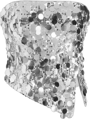 Sequin Asymmetrical Split Tube Crop Top