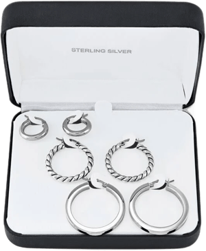 Sterling Silver Hoop Earrings Gift Set