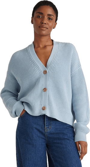 Quince Women's Organic Cotton Fisherman Cropped Cardigan