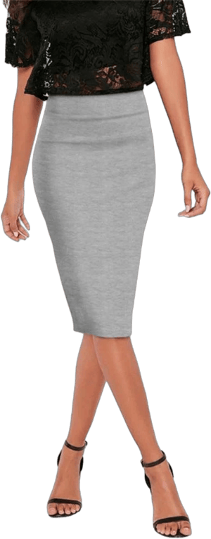 Hybrid & company Women's Premium Nylon Ponte Stretch Office Pencil Skirt Made Below Knee Ksk45002