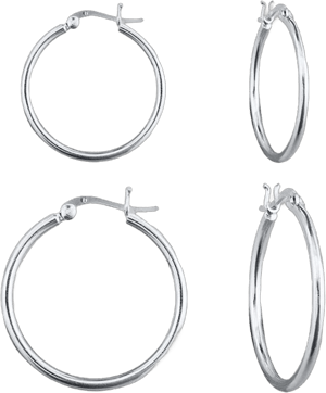 Sterling Silver Hoop Earring Set