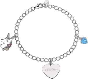 Sterling Silver Personalized Charm Bracelet