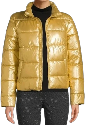 Time and Tru Time And True Metallic Gold Puffer Jacket Size 16-18 - New Women | Color: Gold | Size: 1X