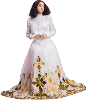 Intricate Beadwork Habesha Dress
