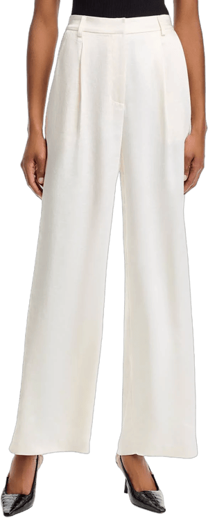 AQUA Women's Satin Wide Leg Pants