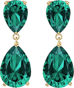 iDesign Women's Rhinestone Emerald Teardrop Drop Earrings