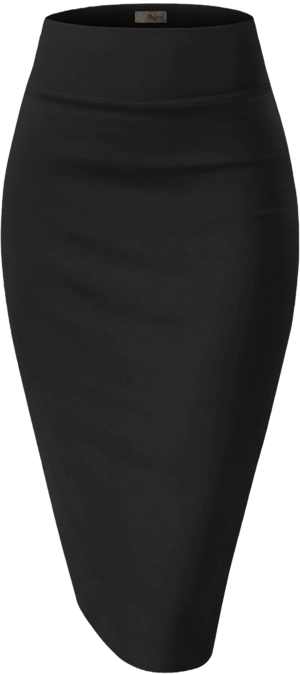 Hybrid & company Women's H&c Premium Nylon Ponte Stretch Office Pencil Skirt High Waist Made in The USA Below Knee