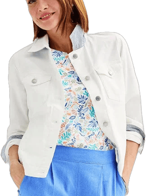 Women's Croft & Barrow Button-Front Denim Jacket, Size: XL, White