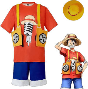 One Piece Film Red Monkey D. Luffy Anime Cosplay T-Shirt