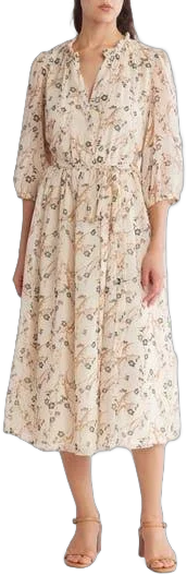 Melrose and Market Floral Chiffon Midi Dress