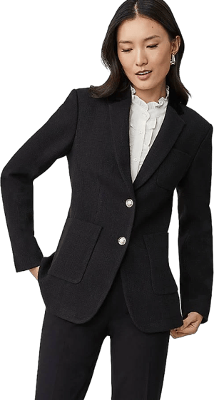 Ann Taylor Women's Greenwich Basketweave & Velvet Blazer