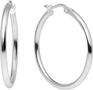 Lovve 925 Sterling Silver Round- Tube Hoop Earrings