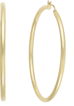 Round Hoop Earrings in 14k Gold Over Silver