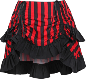 Daisy Corsets Women's Striped Ruched Bustle Skirt