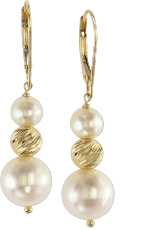 EFFY 14K Yellow Gold Pearl Drop Earrings