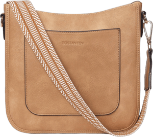 BOSTANTEN Vegan Leather Hobo Crossbody Bag with Guitar Strap