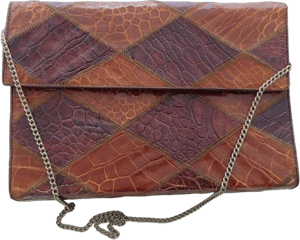 1970s Vintage Leather Patchwork Shoulder Bag