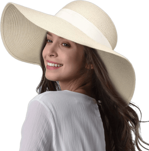 FURTALK Women's Foldable Wide Brim Straw Sun Hat