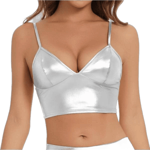 Ielzana Women's Metallic V-Neck Tube Bra