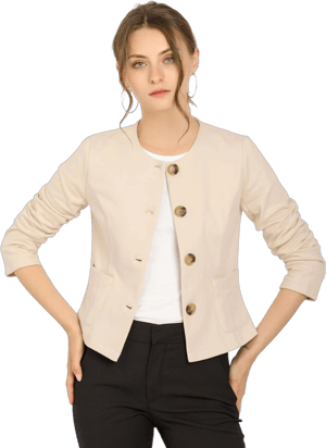 Allegra K Fall Casual Jacket Elegant Button Front Work Office Blazer