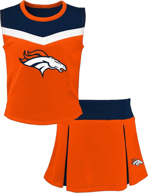 Girls Toddler Outerstuff Orange Denver Broncos Spirit Cheer Two-Piece Cheerleader Set with Bloomers