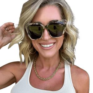 DIFF Becky II Cream Tortoise Grey Polarized Sunglasses