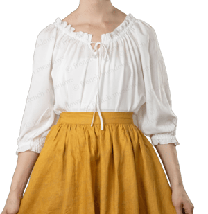 FrenchMeadows Victorian Off Shoulder Ruffle Cotton Blouse
